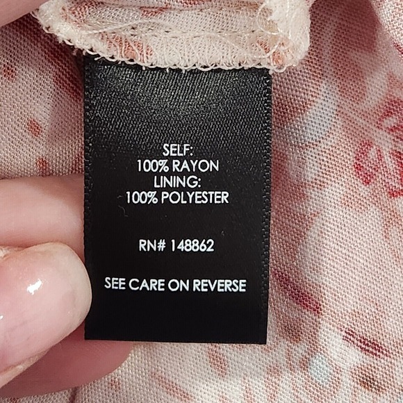 Torrid Swiss Linen Surplice Midi Dress 2X Cream Soft Pink Floral Faux Wrap Lined - Picture 14 of 15